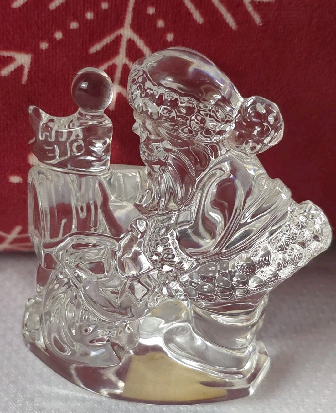 Waterford Marquis Christmas Crystal Rocking Santa Collecting the Mail~ Vtg 2000