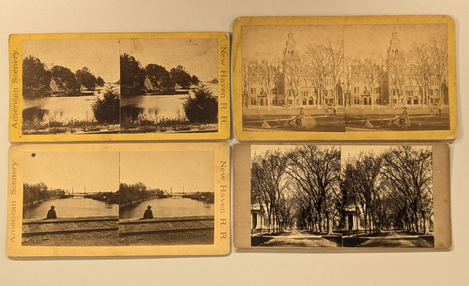 (4) New Haven Connecticut Stereoview Photographs