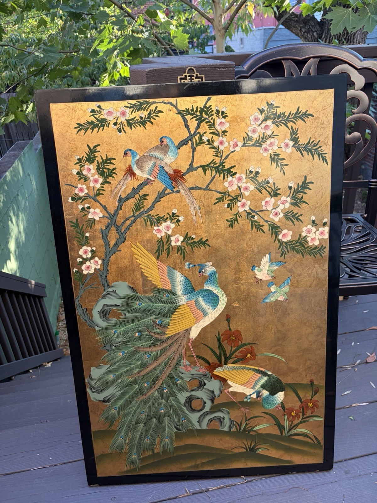 Vintage 1990s Decorative Wall Art Panel 37” x 23.75” Large Statement Piece