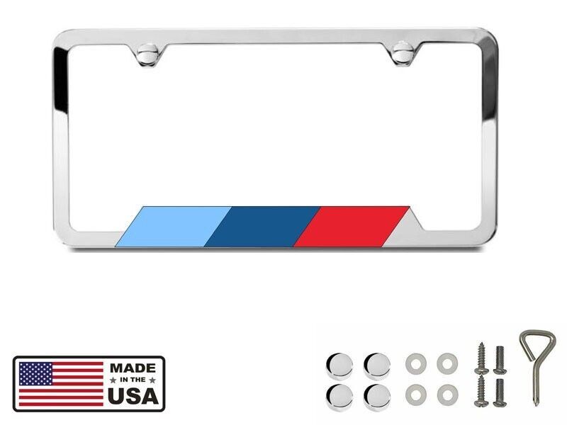 One M-Stripe Chrome License Plate Frame for BMW, High-grade 304 Stainless Steel One M-Stripe Chrome License Plate Frame for BMW, High-grade 304 Stainless Steel