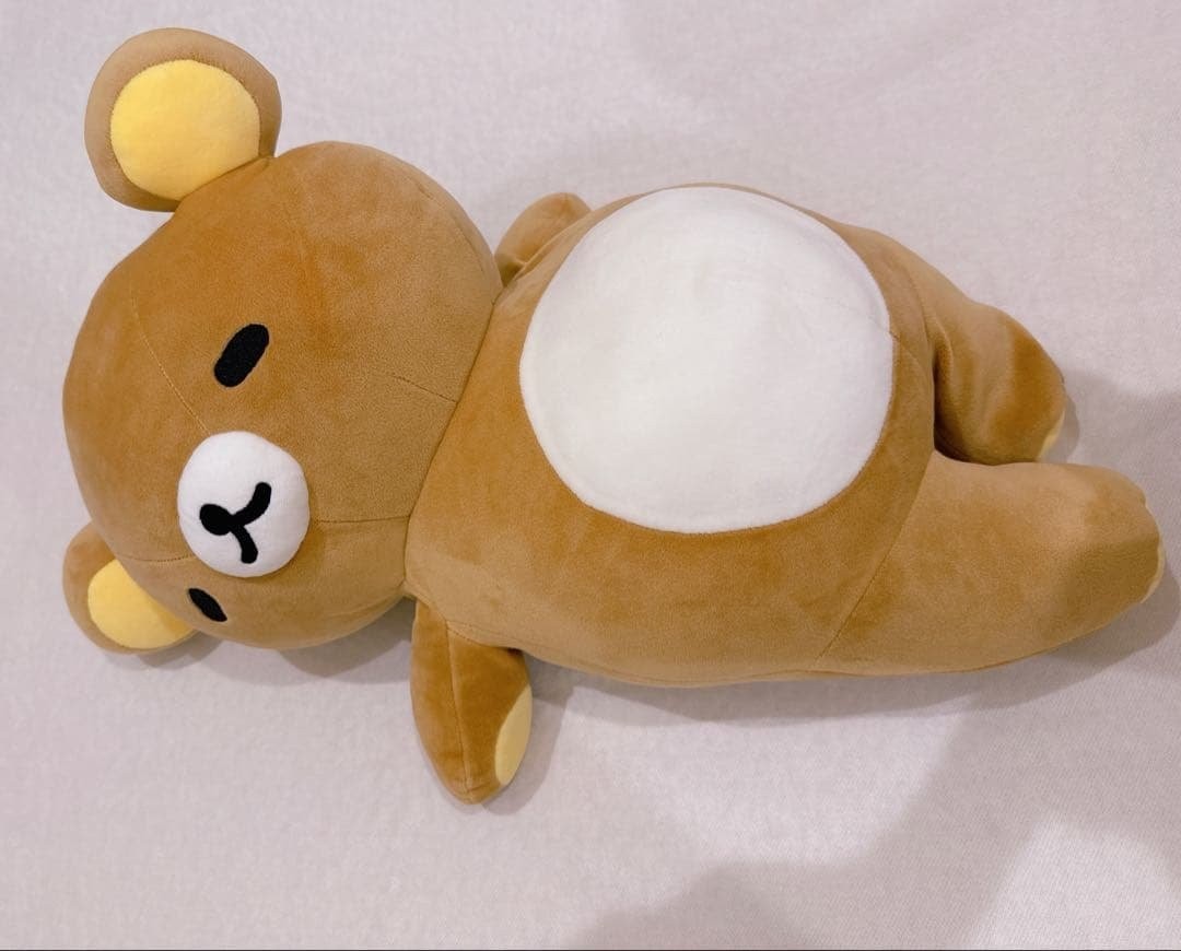 San-X Rilakkuma Fluffy Big Cushion Plush Pillow Sleeping Bear Stuffed Toy Japan