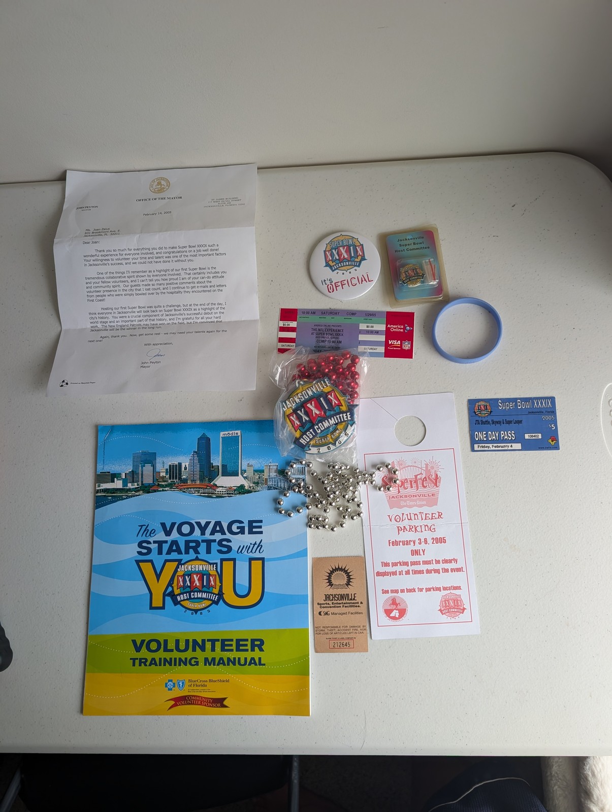 Super Bowl XXXIX 39 Jacksonville Florida 2005 Host Committee Volunteer
