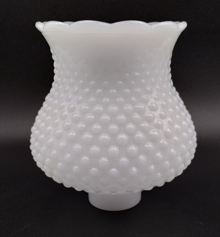 Vintage Tulip Hobnail Lamp Shade, Milk Glass. 1 5/8\