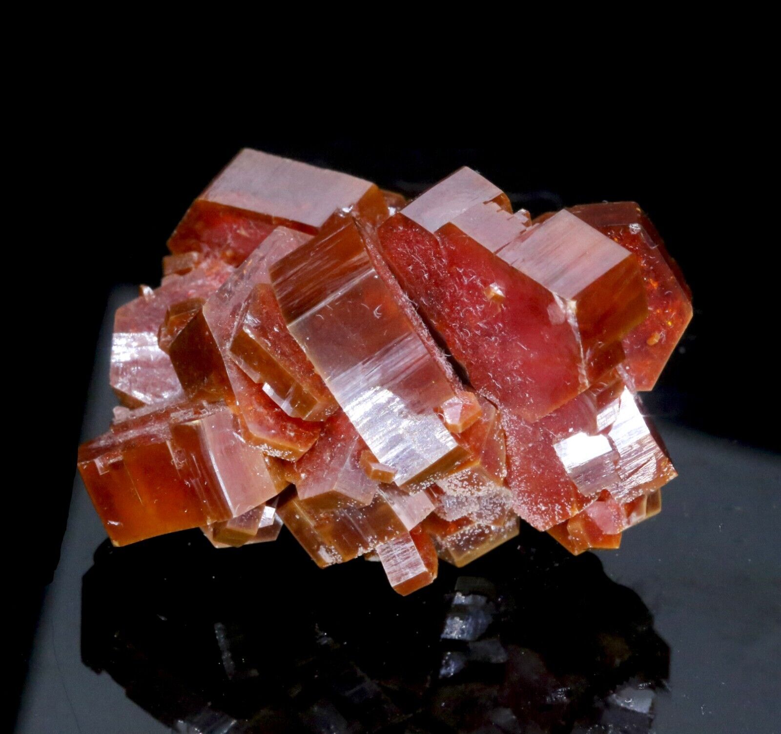 Large Bright Red Vanadinite Crystal Cluster - Mibladen, Morocco