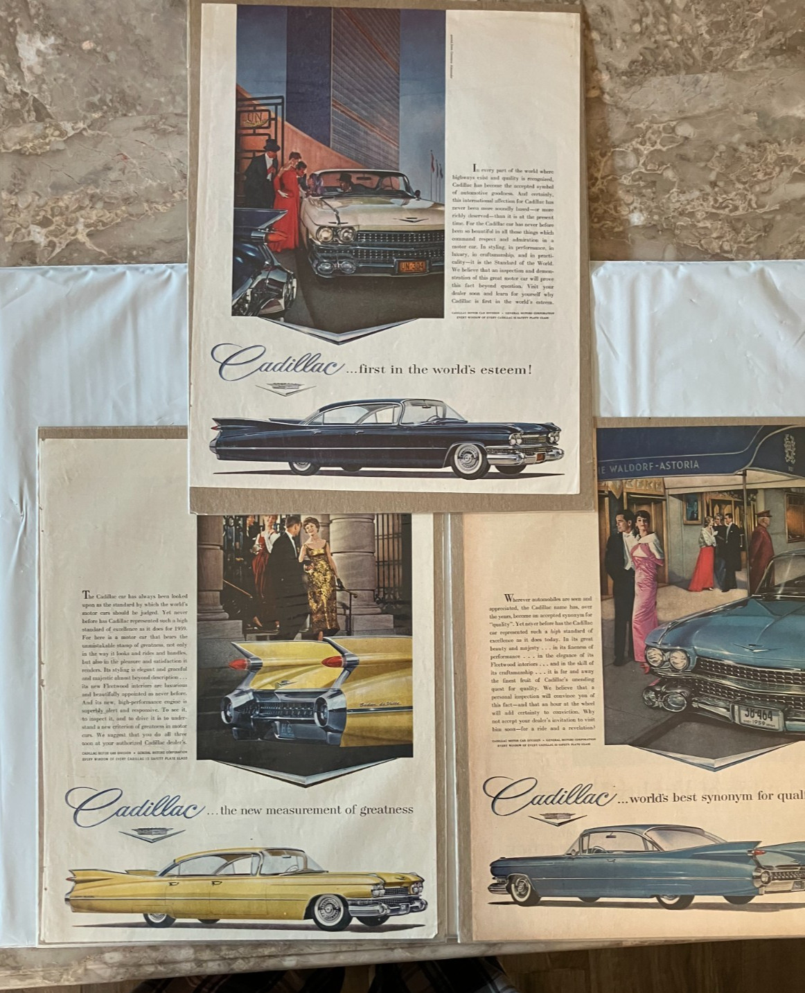 *Lot of 3* 1959 Cadillac *Original*Se Ville de Ville 2 dr GM car ad print 2 c *Lot of 3* 1959 Cadillac *Original*Se Ville de Ville 2 dr GM car ad print 2 c