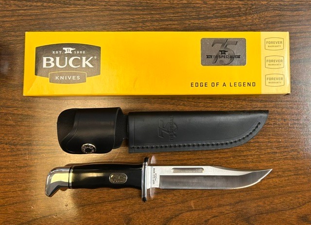 NEW  Buck Hunting Knife 119 Special 75 YEARS 10347 w/ Genuine Leather Sheath