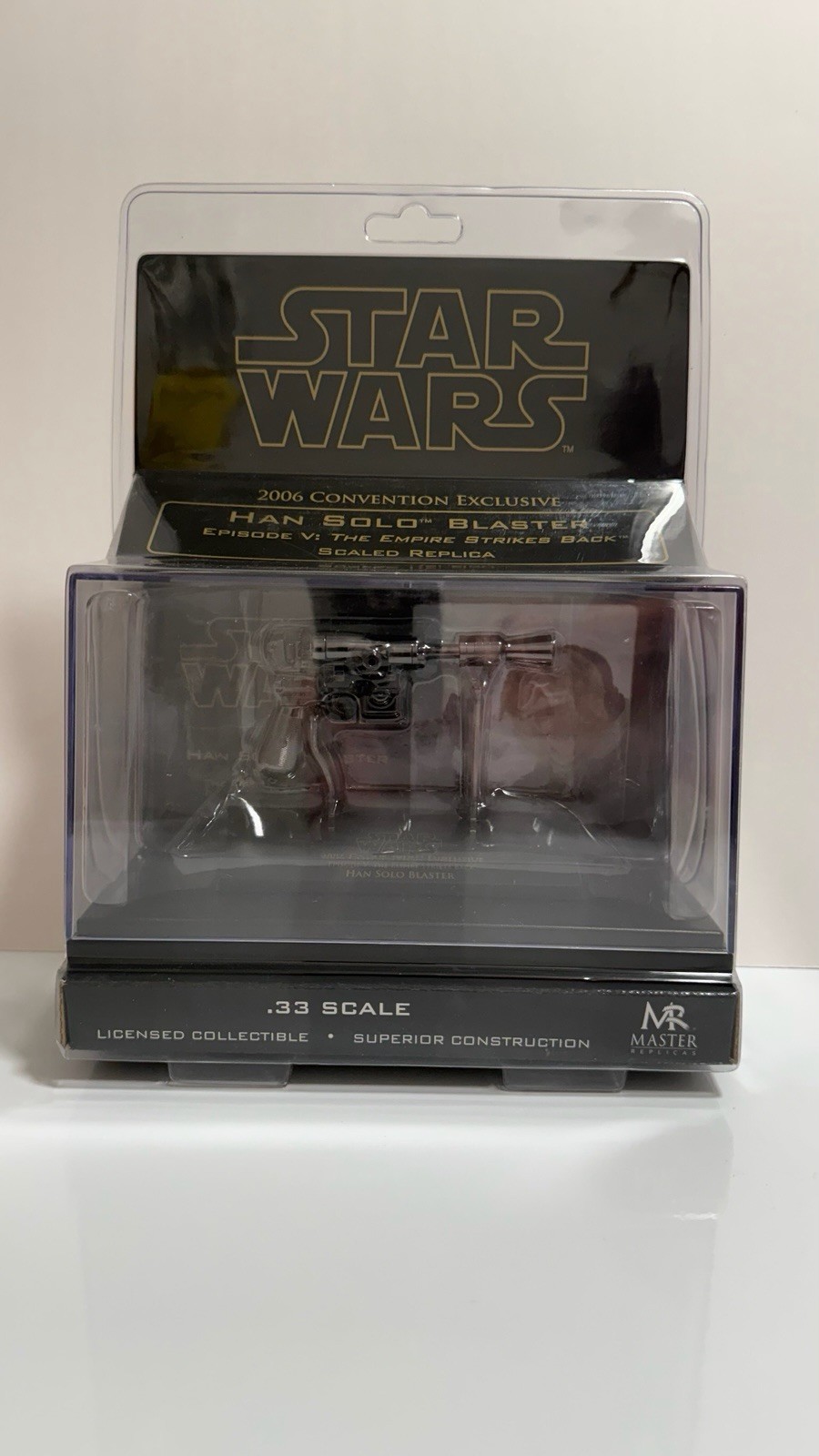 Star Wars 2006 Han Solo Blaster Replica .33 Scale Convention Exclusive NIB