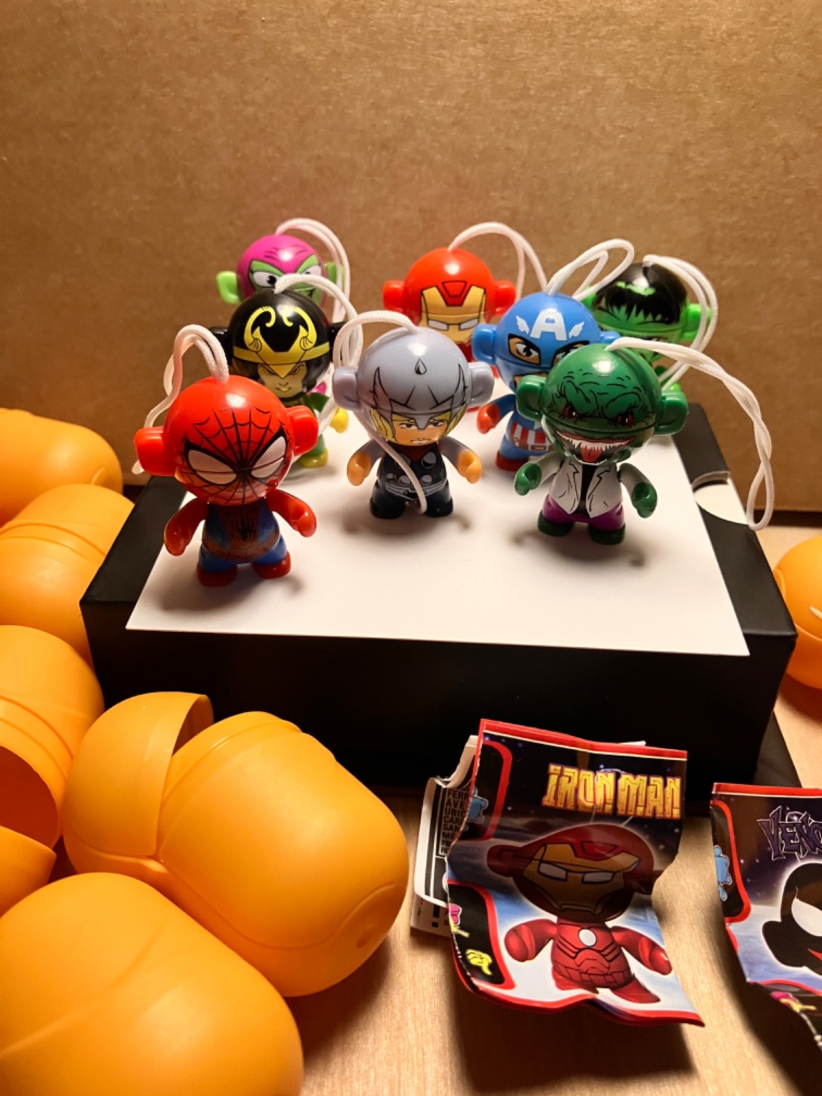 Marvel collection (all 9) of Kinder egg minifigs, mint, european collection Marvel collection (all 9) of Kinder egg minifigs, mint, european collection