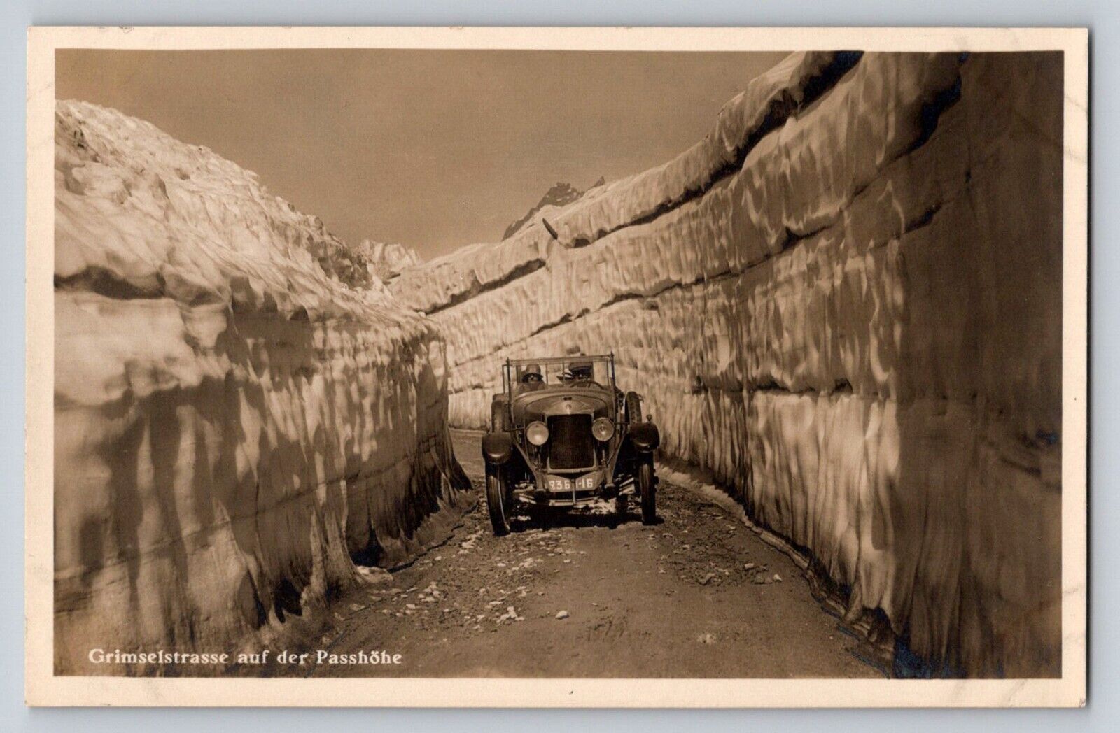 RPPC Grimsel Road At Top Of Pass Car People Real Photo P786
