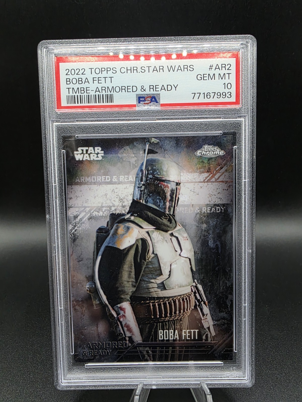 2022 Topps Chrome Star Wars Mandalorian BOBA FETT Refractor AR-2 ~ PSA 10 GEM MT 2022 Topps Chrome Star Wars Mandalorian BOBA FETT Refractor AR-2 ~ PSA 10 GEM MT