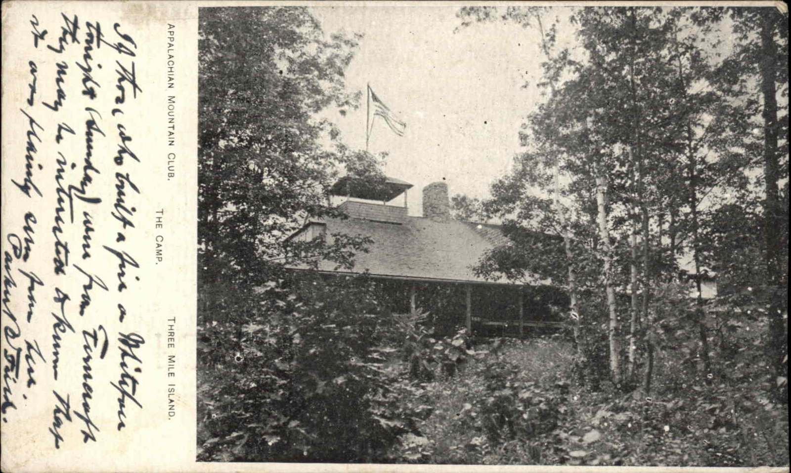 Lakeport Cancel - Three Mile Island Appalachian Mountain Club c1905 Postcard