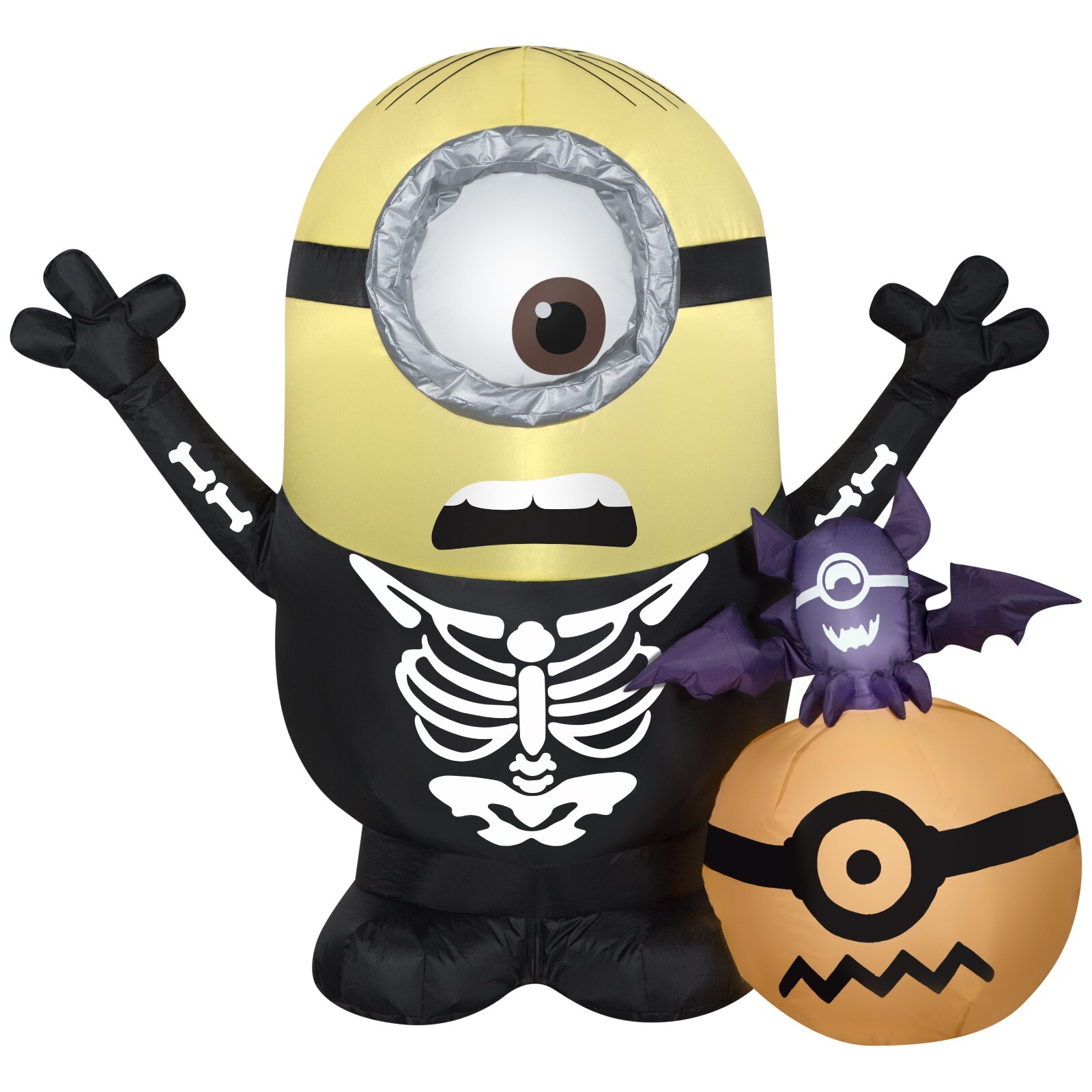 Gemmy 3.5\' Airblown Inflatable Minion Stuart Skeleton w/Pumpkin Scene Universal Gemmy 3.5\' Airblown Inflatable Minion Stuart Skeleton w/Pumpkin Scene Universal