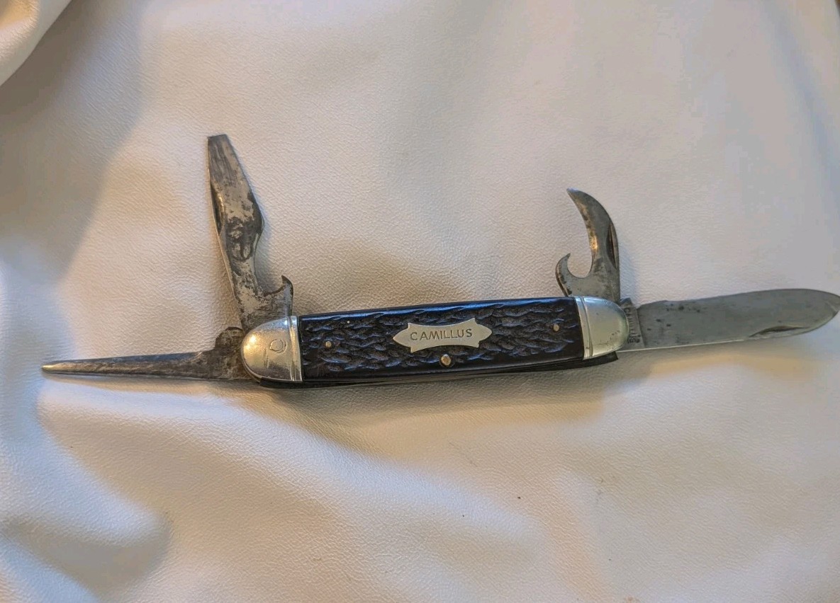 Vintage 1960's Camillus #99 Pocket Knife 4-Blade Campers Knife (C)
