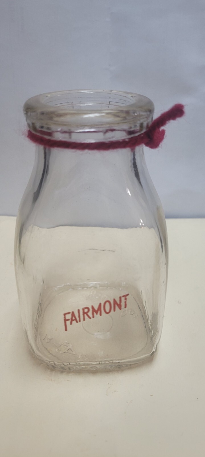 Vintage Fairmont Glass Milk Bottle Half Pint