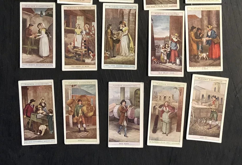 1913 JOHN PLAYER CRIES OF LONDON COMPLETE 25 TOBACCO CARD SET