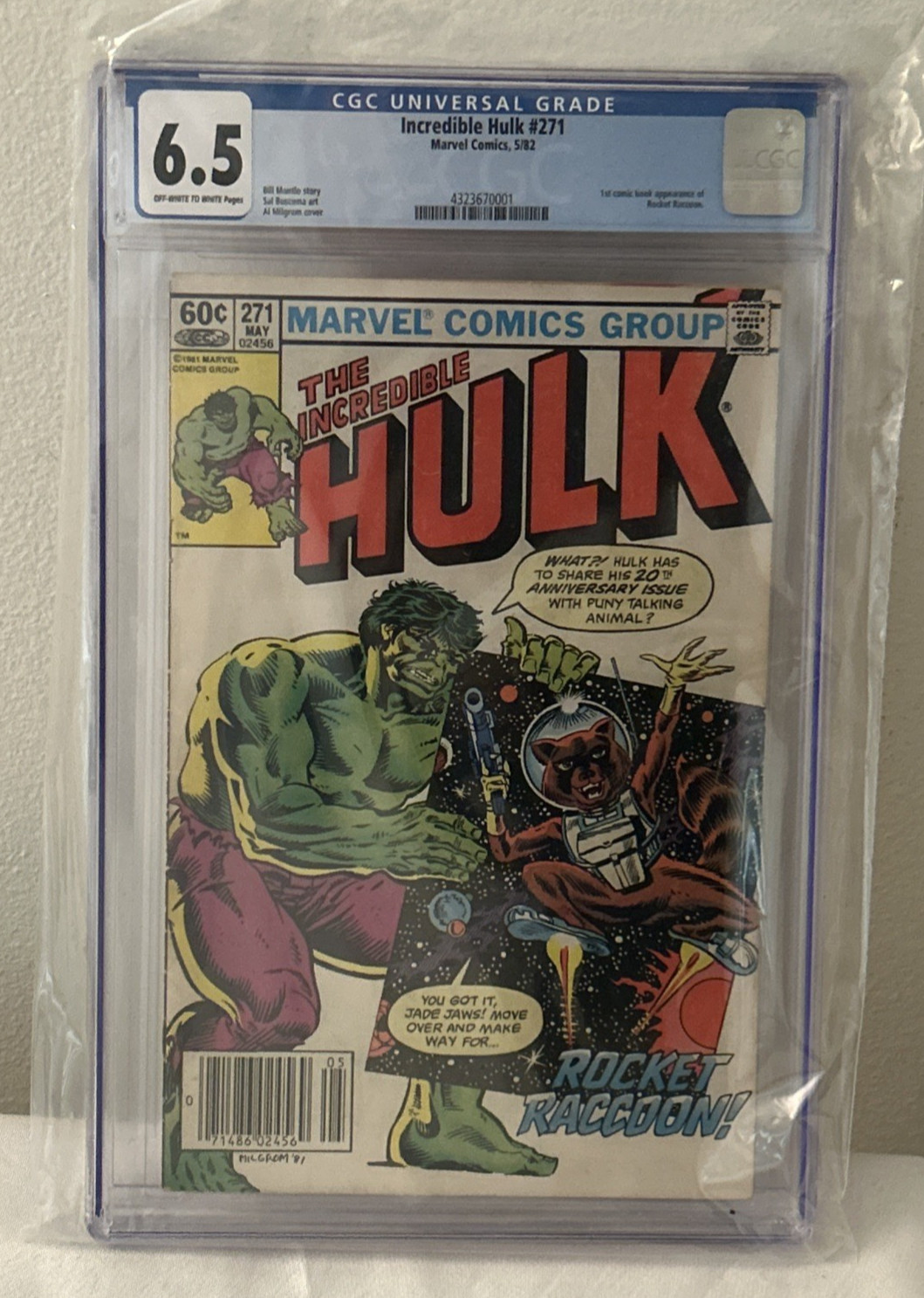 Incredible Hulk #271 (1982): Appearance Rocket Raccoon - CGC 6.5