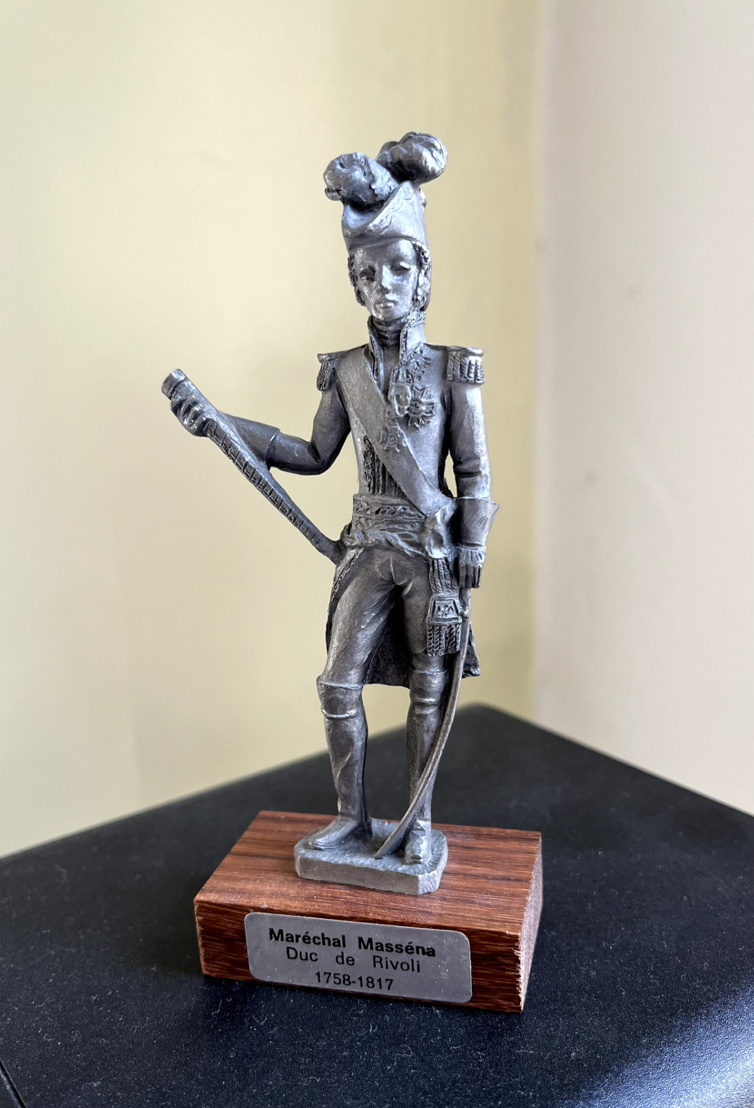 Vintage French Pewter Figure - Maréchal Masséna, Duc de Rivoli - 1980s original
