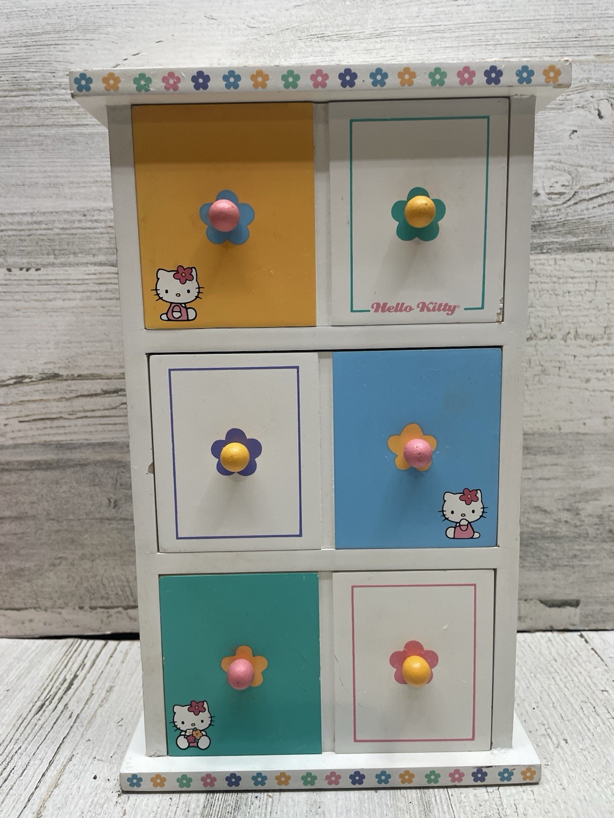 Vintage Hello Kitty Wood Jewelry Box, Sanrio, 11 Inches Tall X 7 Wide,  2000