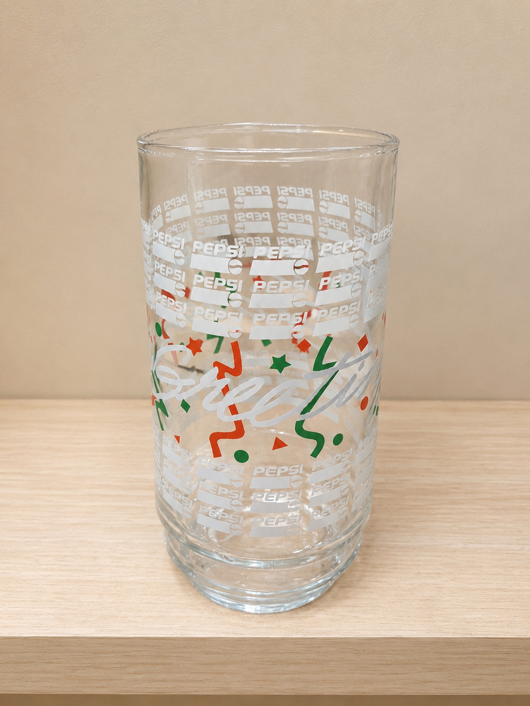 Season\'s Greetings Pepsi 16 oz Glass Tumbler Vintage Holiday Drinking Glass