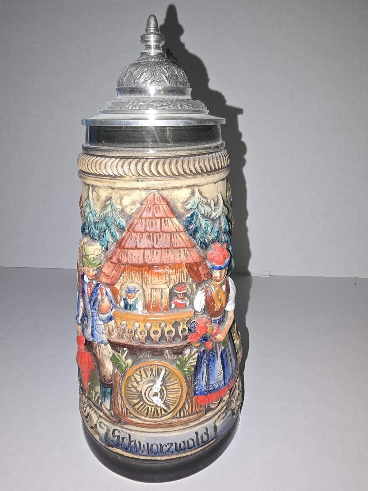 Zoller Born Signed Handpainted German Stein Deutschland Eagle Pewter Limited NWT