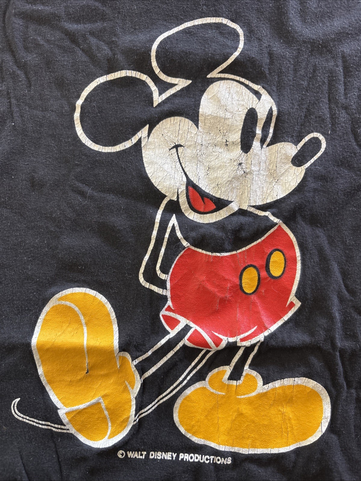 Vtg 1980s Disney Land Mickey Mouse T Shirt Distressed X-LG SameDayHandling &USPS