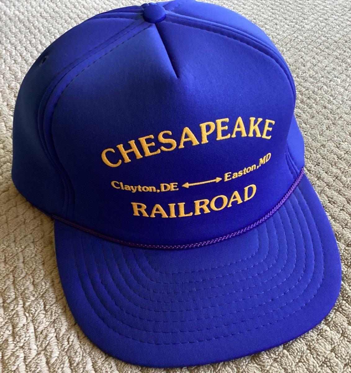 Chesapeake Railroad Clayton, DE - Easton, MD Vintage San Sun Snapback Hat