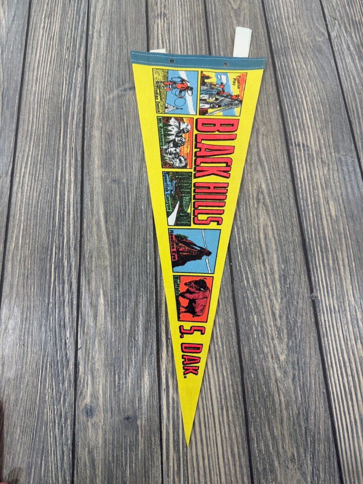 Vintage Black Hills South Dakota Souvenir Pennant Flag Travel Collectors Item