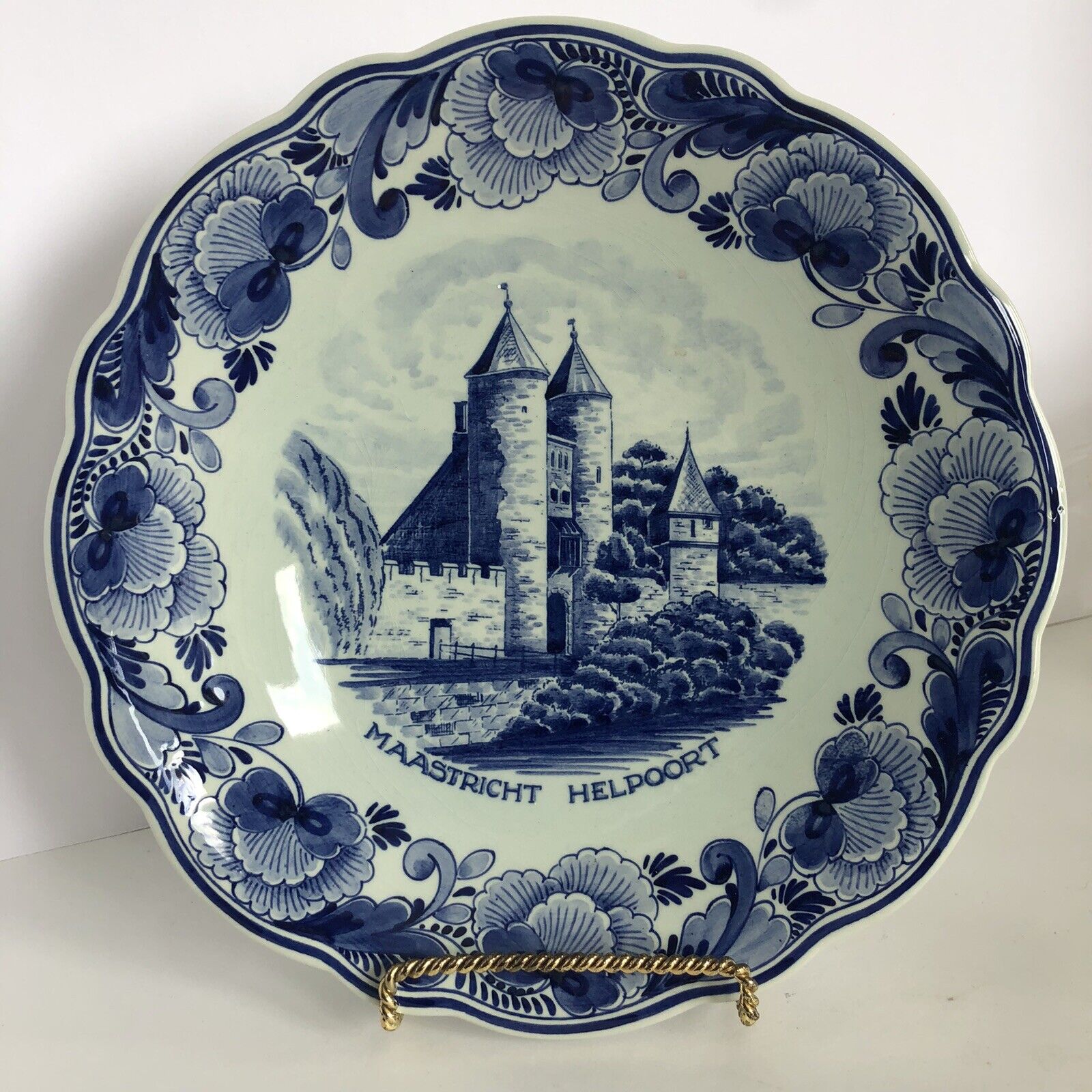 Vintage Maastricht Helpoort Delft Blue Collector Plate 1959 Norelco Holland EUC