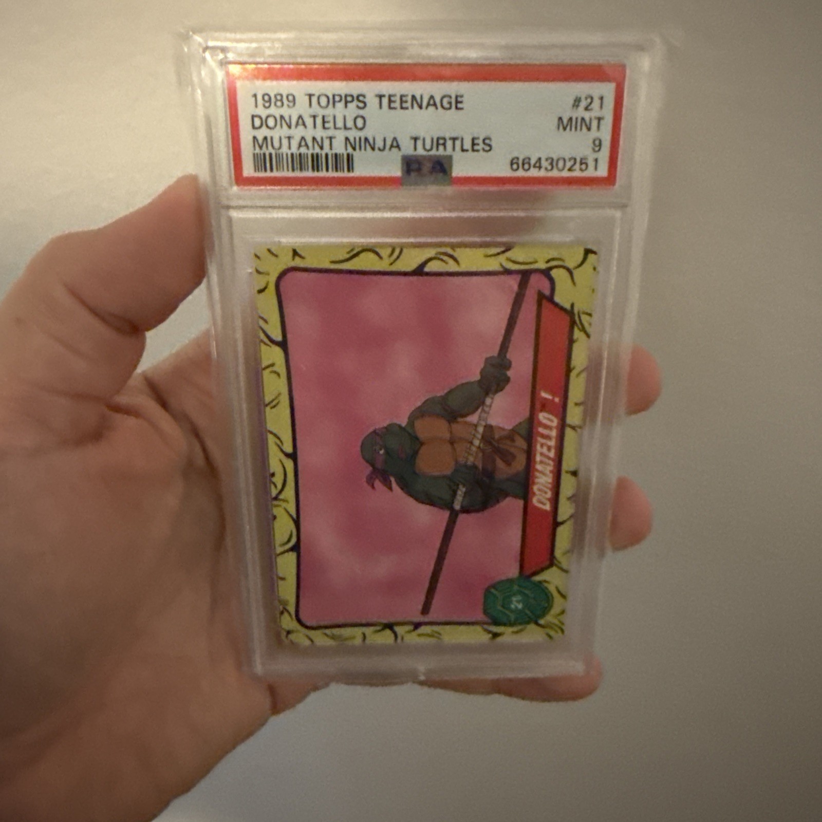 Donatello Teenage Mutant Ninja Turtles 1989 Topps RC #21 PSA 9