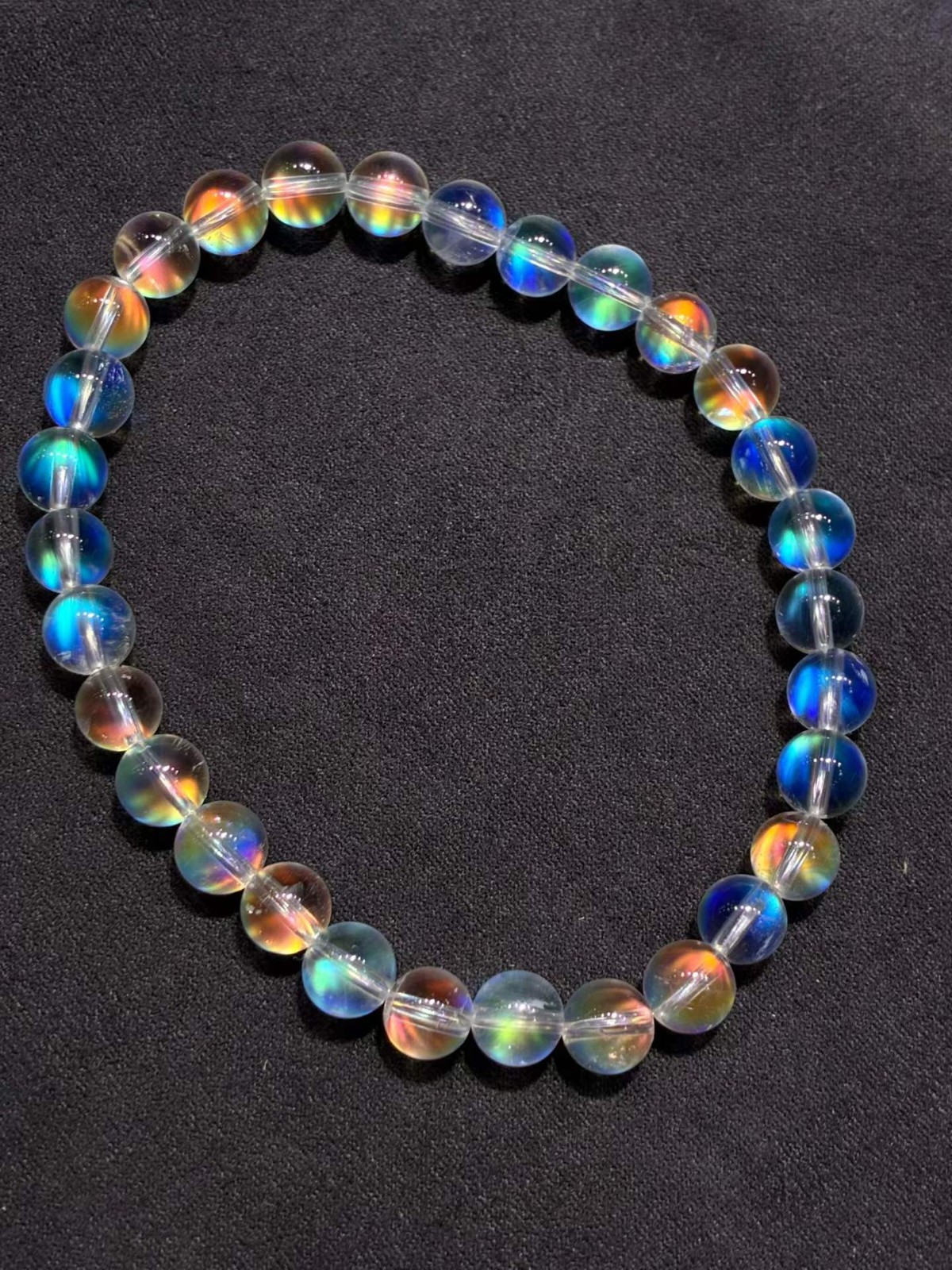 6mm Top Natural Moonstone Quartz Crystal Bracelet Bangles Healing Repair