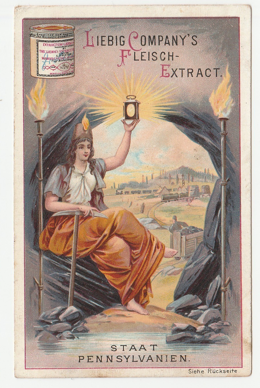 State Pennsylvanien card, LIEBIG Company 1893 State Pennsylvanien card, LIEBIG Company 1893