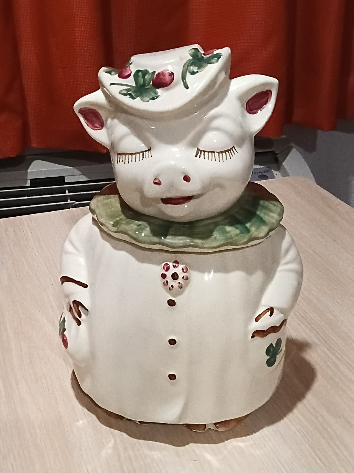 Old Vintage Original Shawnee Winnie Clover Pig Cookie Jar 11