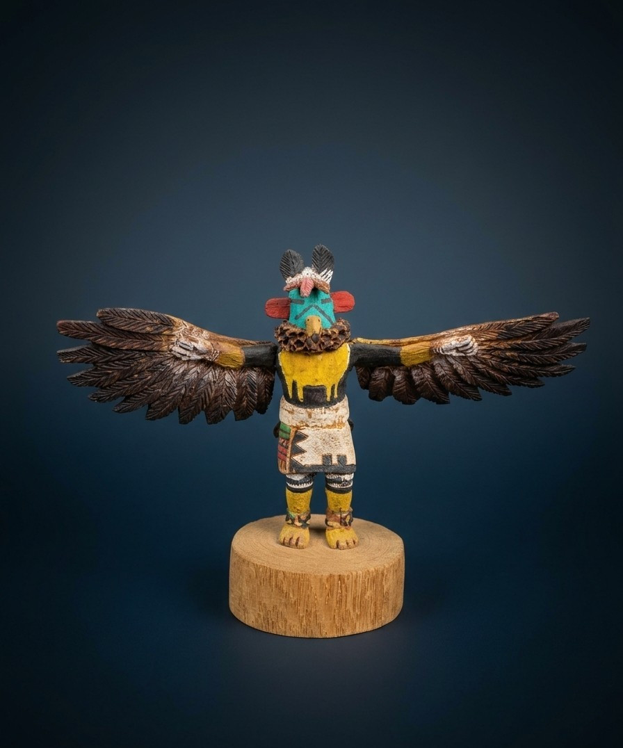 RARE Miniature Hopi Kachina - Eagle - by  Master Neil David Sr. - 2.25 inch