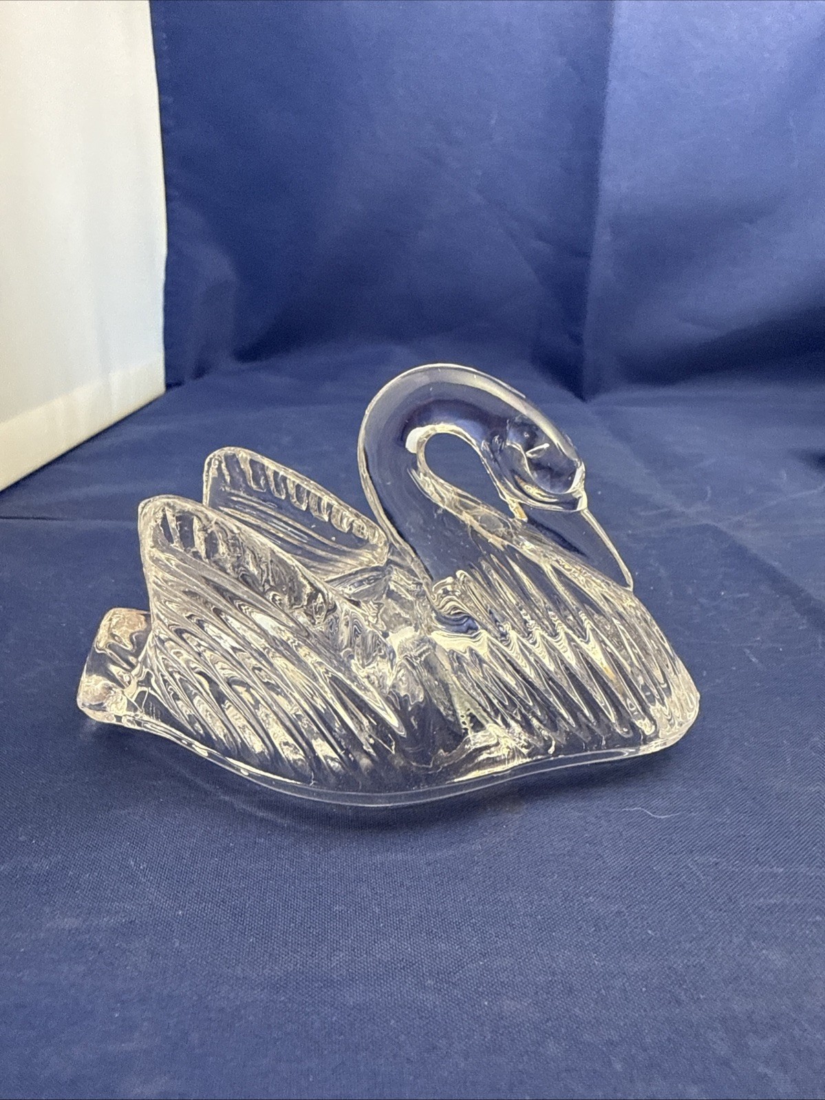 Vintage Clear Glass Swan Figurine Trinket Dish LID Top Only Replacement Bird Top Vintage Clear Glass Swan Figurine Trinket Dish LID Top Only Replacement Bird Top