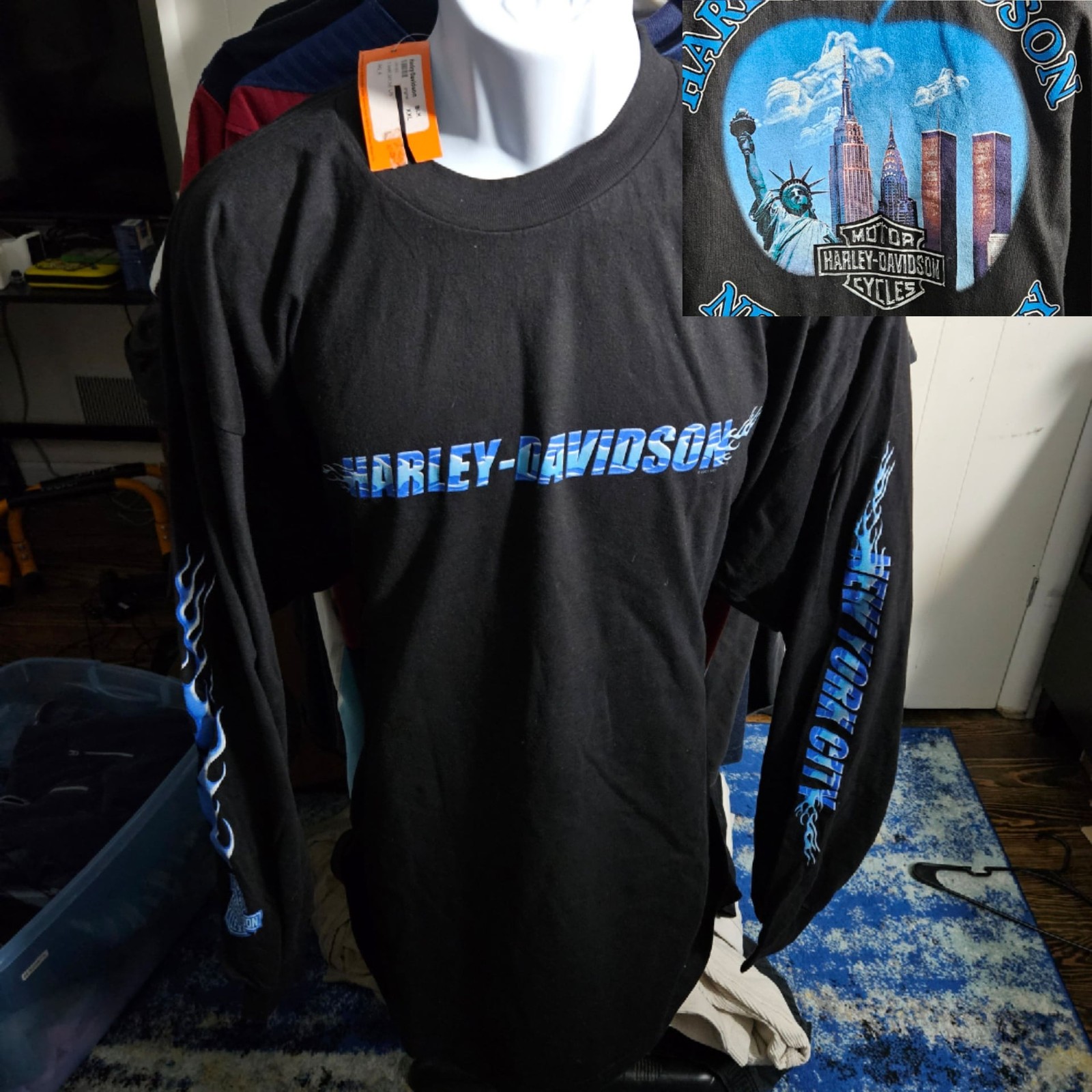 Rare 2001 Harley Davidson New York City Twin Towers Shirt XXL