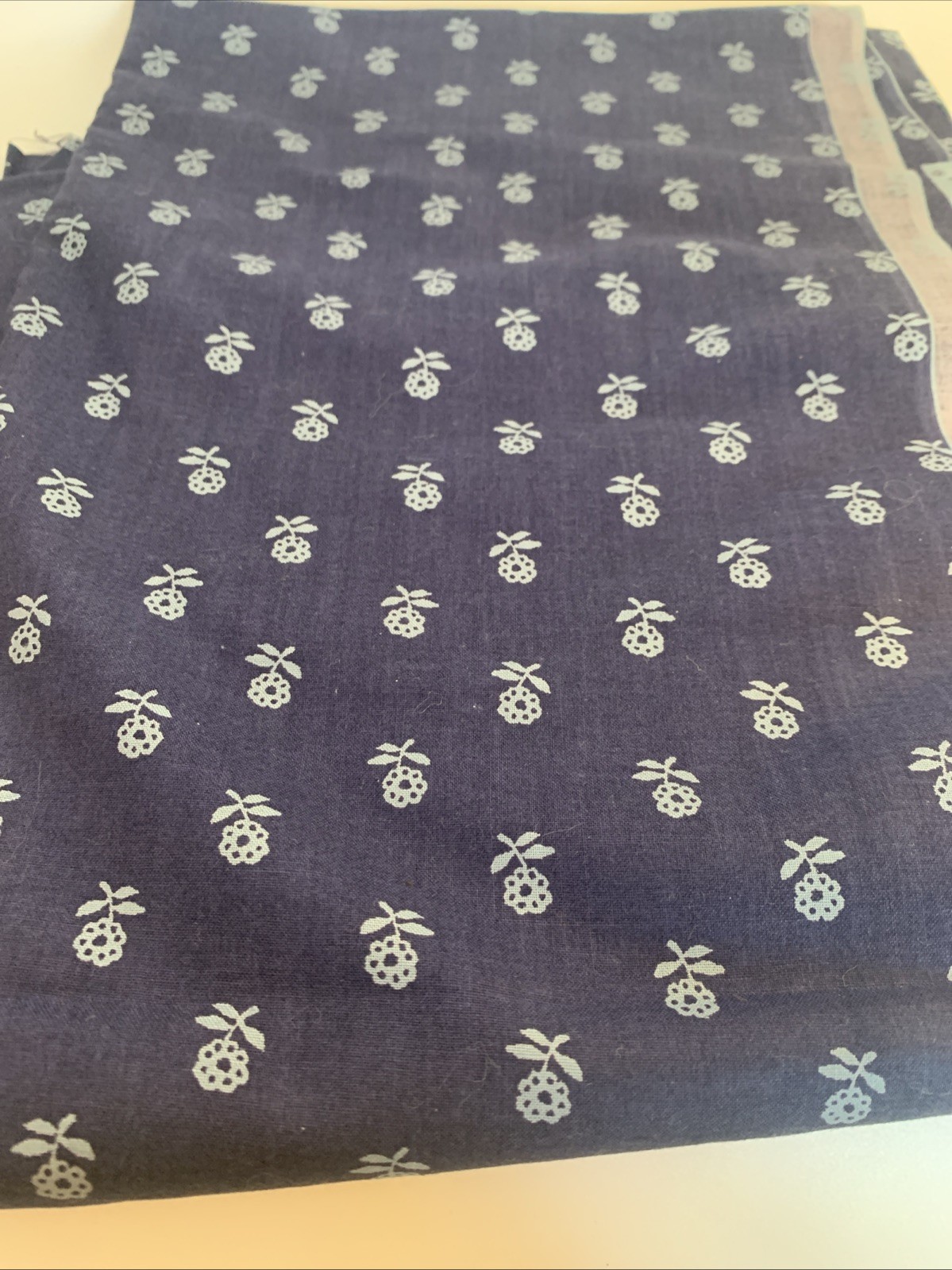 Vintage Laura Ashley Fabric 3 Yards 44 In Wide Blue Flowers