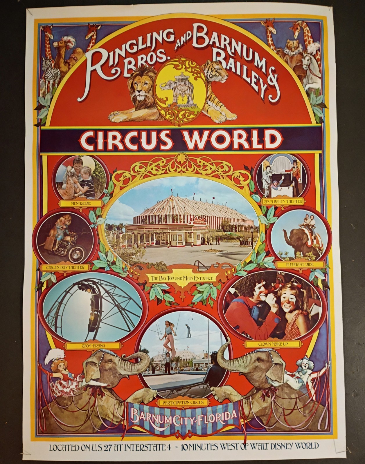VTG Ringling Bros. Barnum & Baily Circus World Poster - 29.5 VTG Ringling Bros. Barnum & Baily Circus World Poster - 29.5