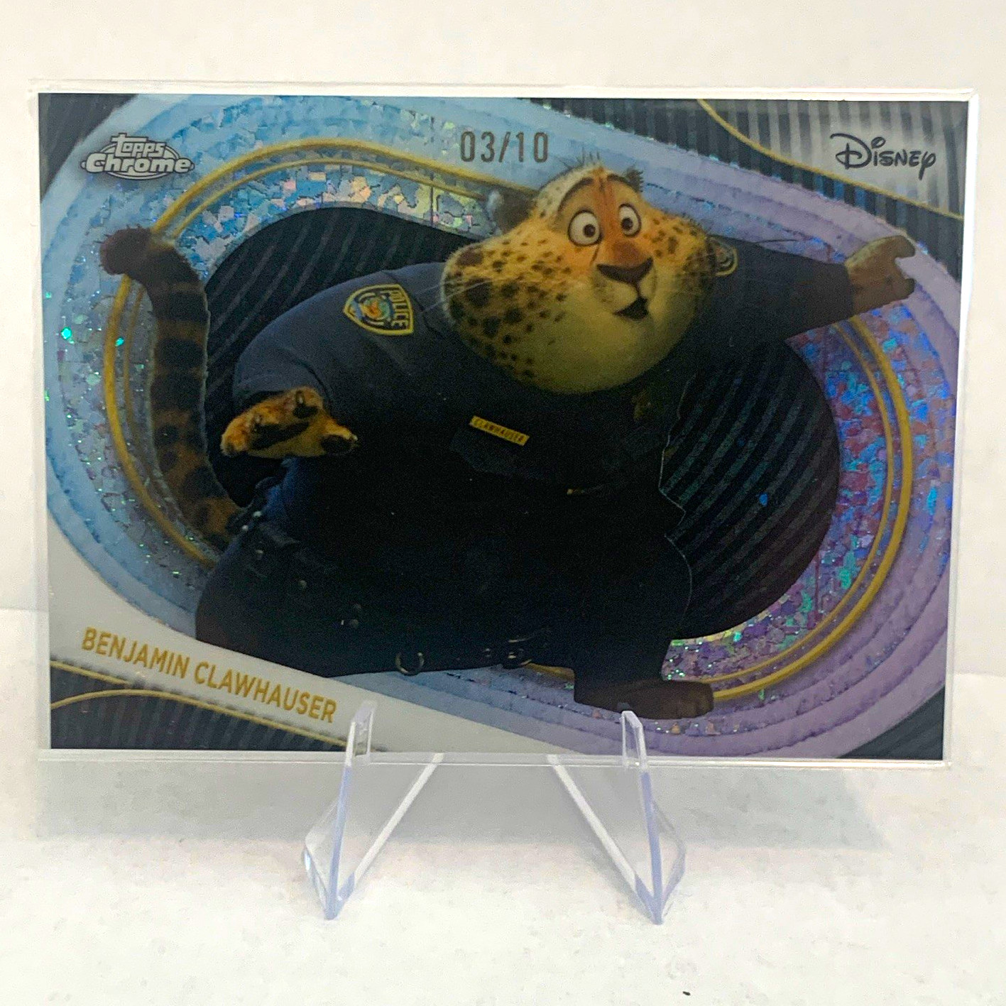 2025 Topps Chrome Disney Zootopia Benjamin Clawhauser 169 Black Mini Diamond /10