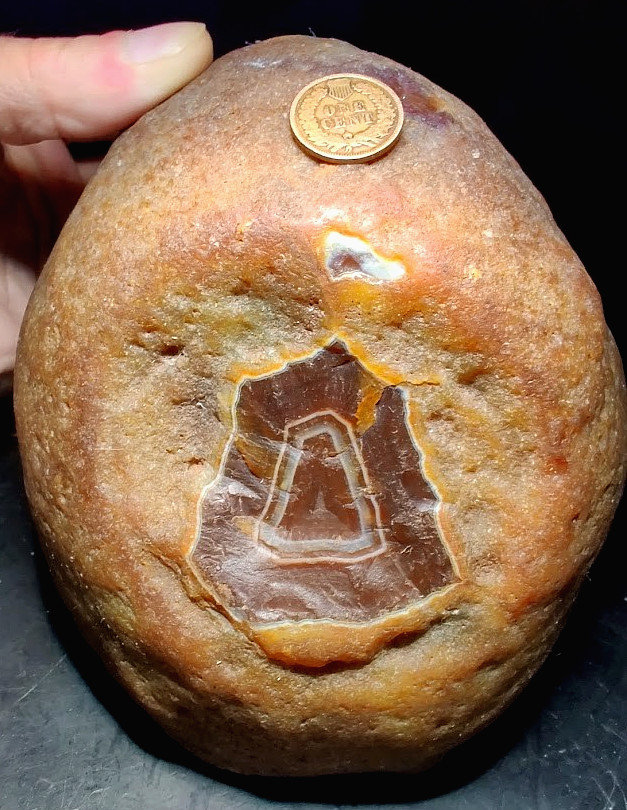 XXL Brazilian Agate: OVER 6.5lb, BIG Banded Window, High Parallax Iris Potential