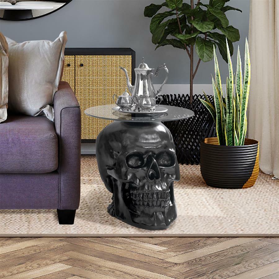 Gothic Souls of the Dark Macabre Furniture Skull Glass Topped Table