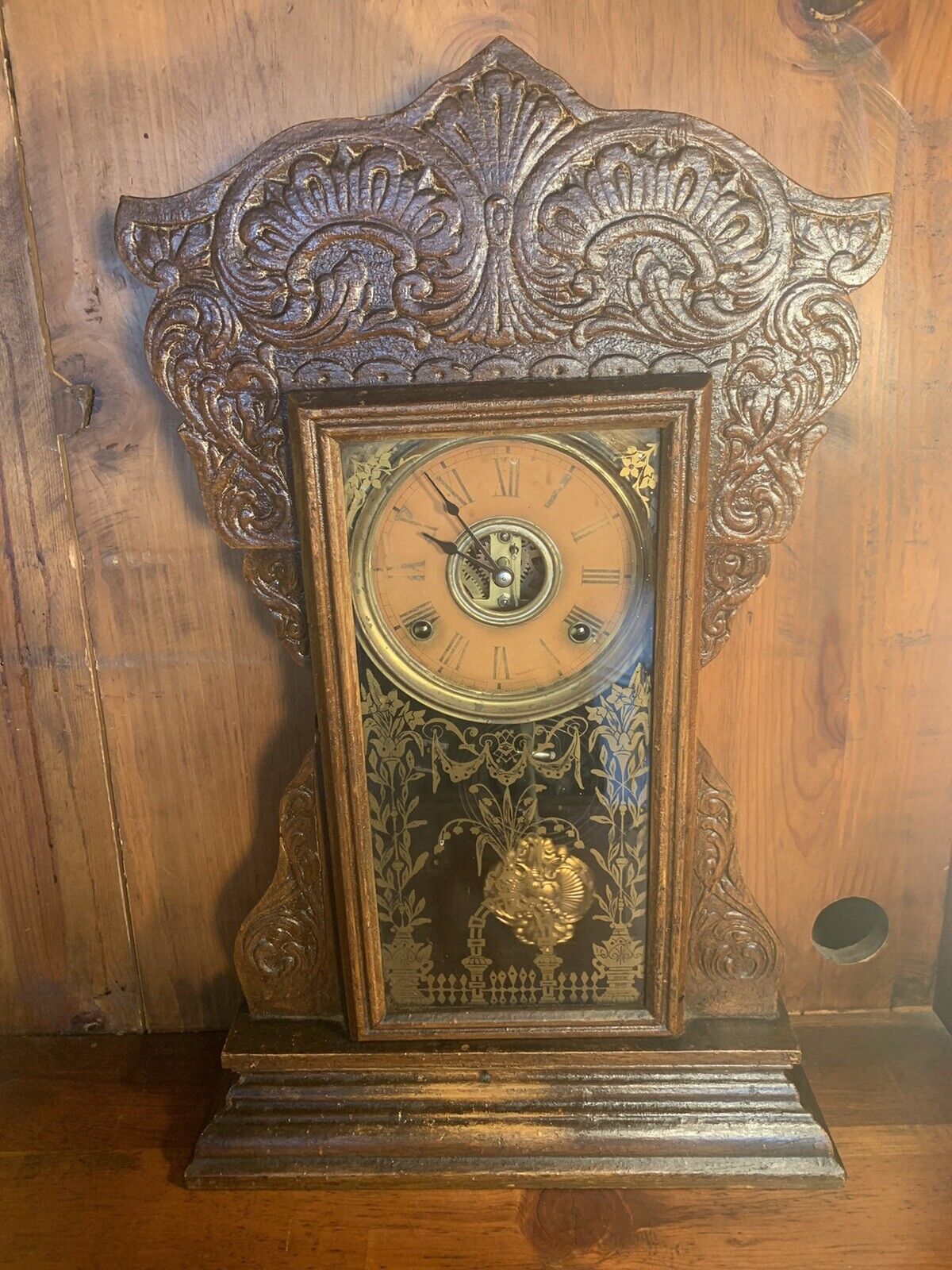 WORKING Antique Gilbert 8 Day Victorian Gingerbread Parlor Mantel Clock Nice