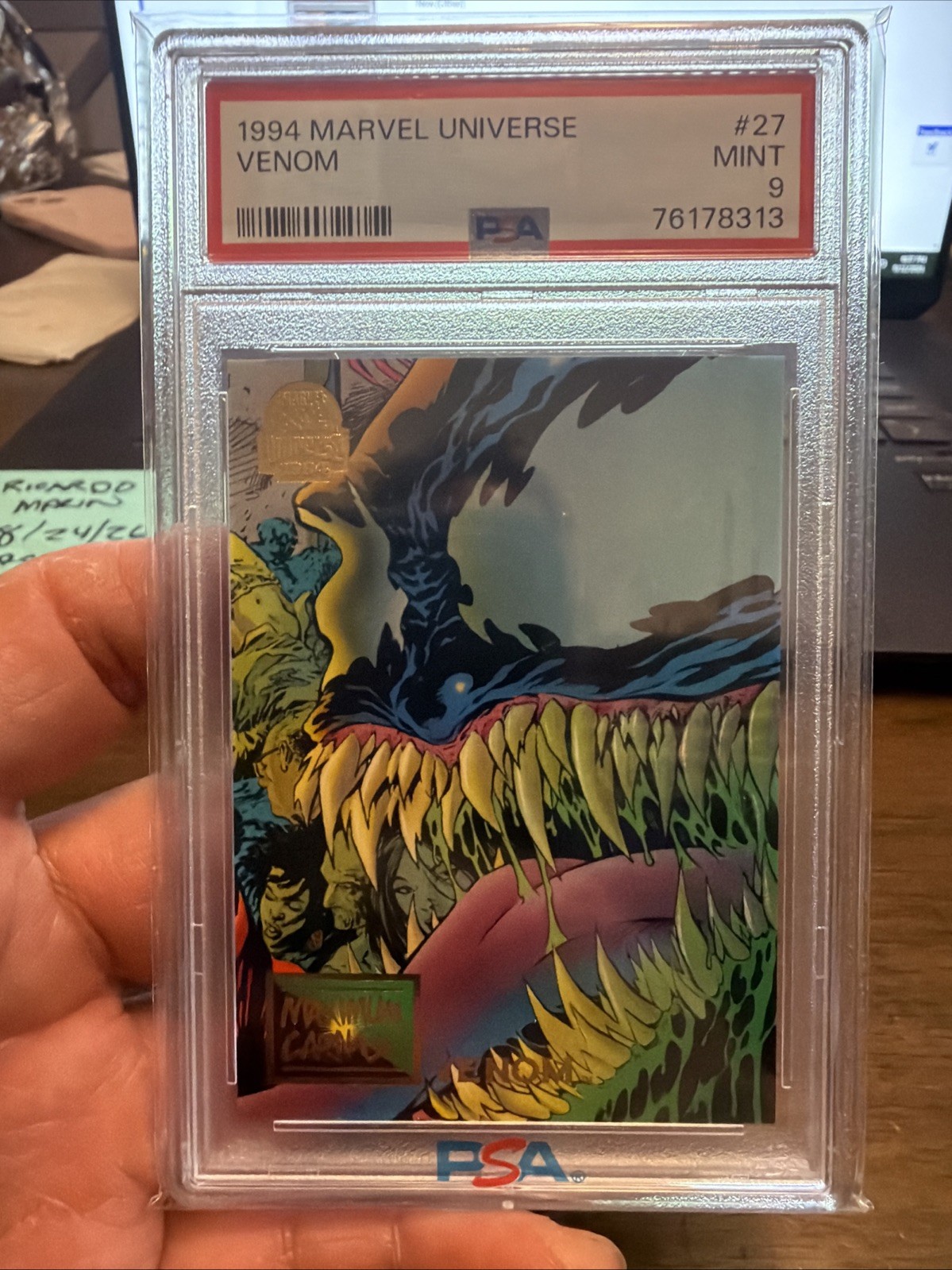 1994 MARVEL UNIVERSE MAXIMUM CARNAGE #27 VENOM PSA 9