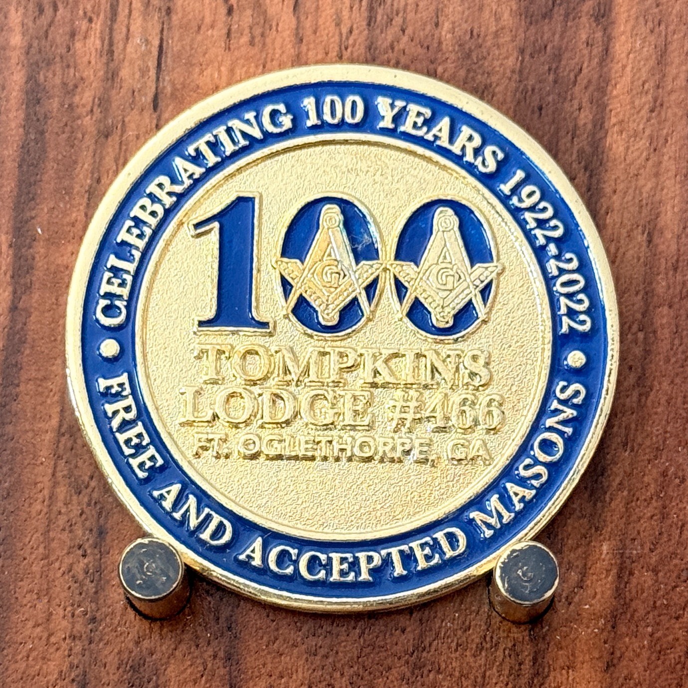 Tompkins Lodge #466 100 Years Mason 1922-2022 Challenge Coin  W#26