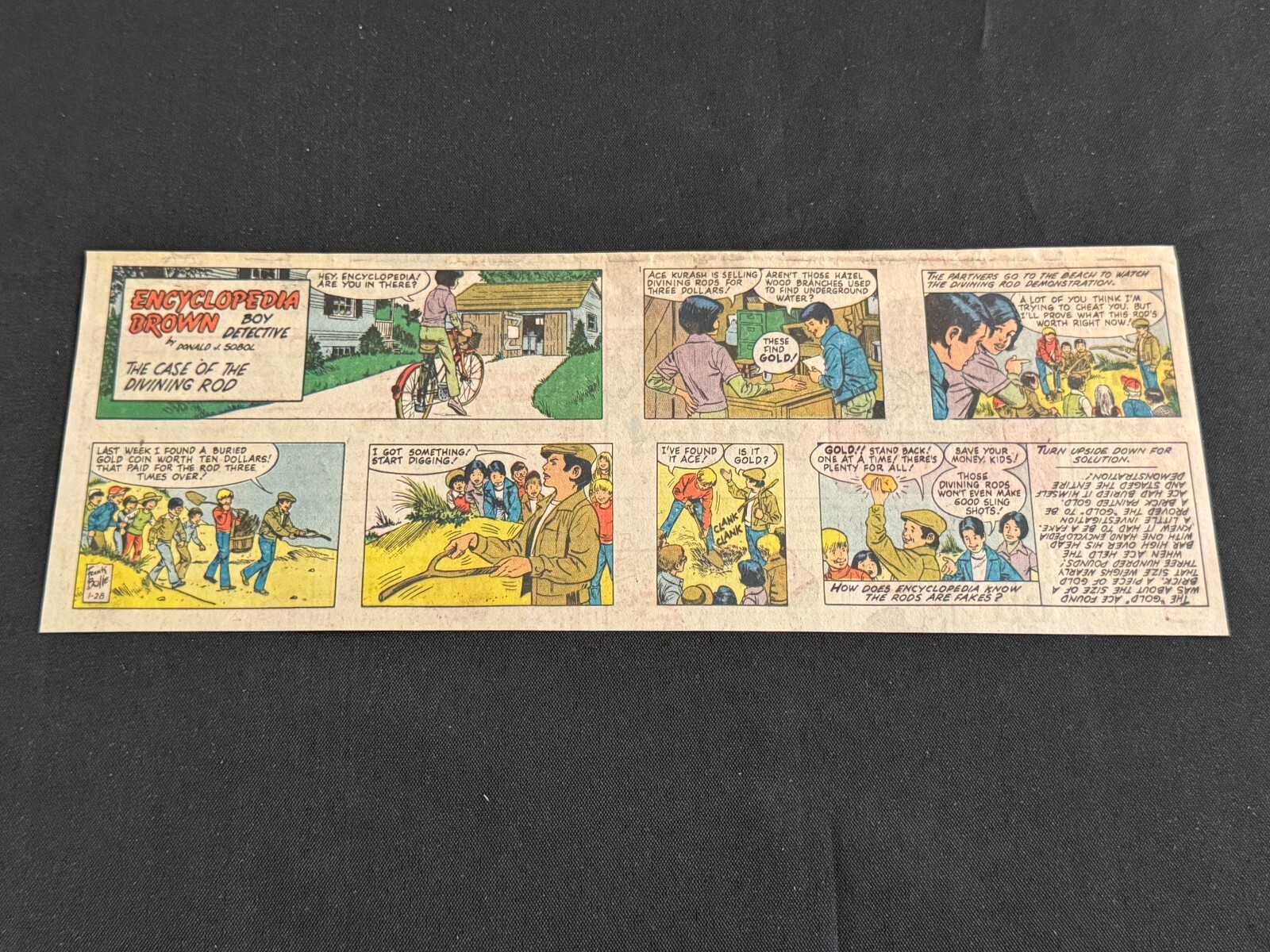 #Q01 ENCYCLOPEDIA BROWN by Frank Bolle Lot of 6 Sunday Quarter Page Strips 1979