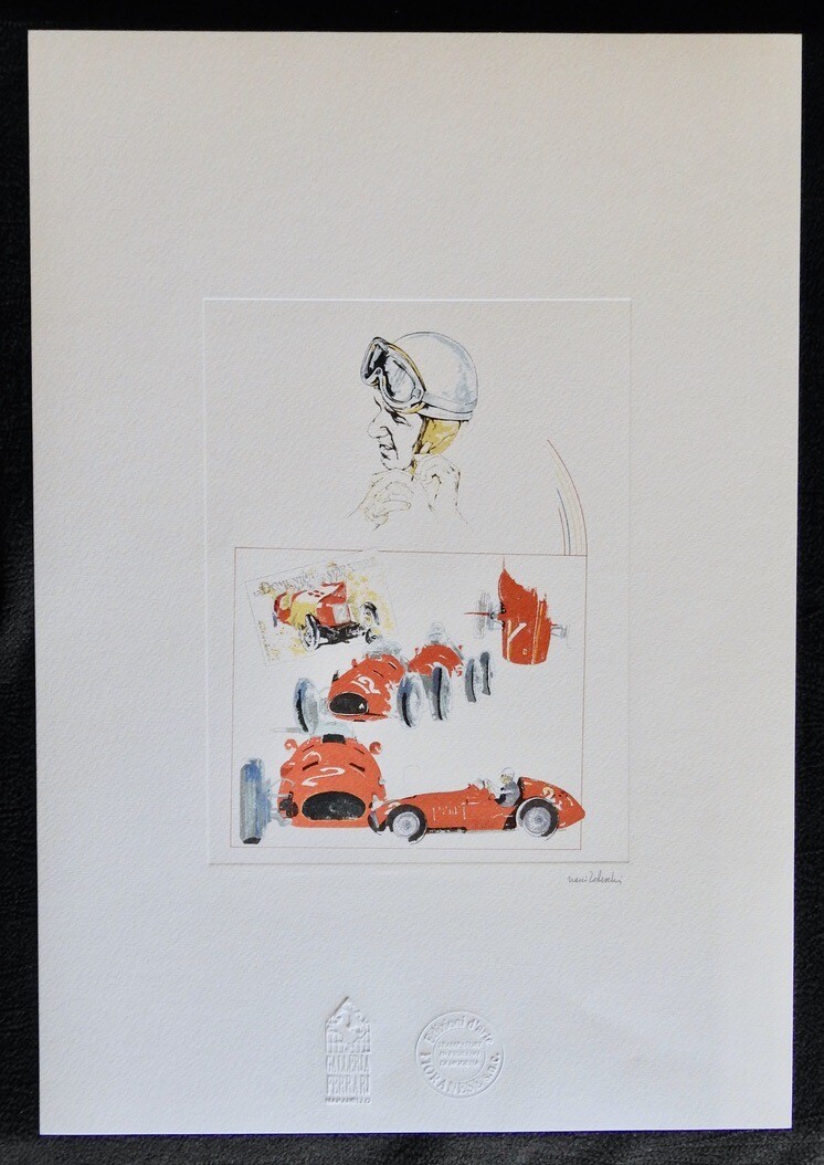 Alberto ASCARI FERRARI Indy Formula One 375 500 F1 Nani TEDESCHI Lithograph