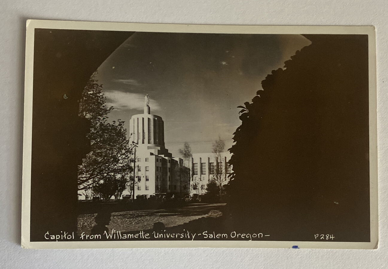 Capitol, Willamette University ~ Salem, Oregon OR Photo ~ Vintage RPPC Postcard