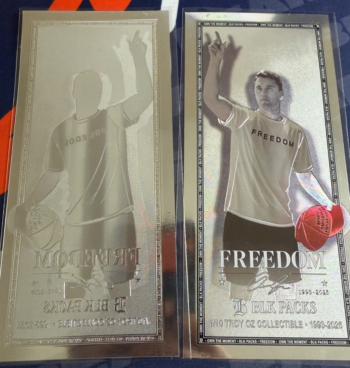 5 X SilverBack Charlie Kirk Freedom .999 Leaf Note 1/10 Troy Oz. Sound Money