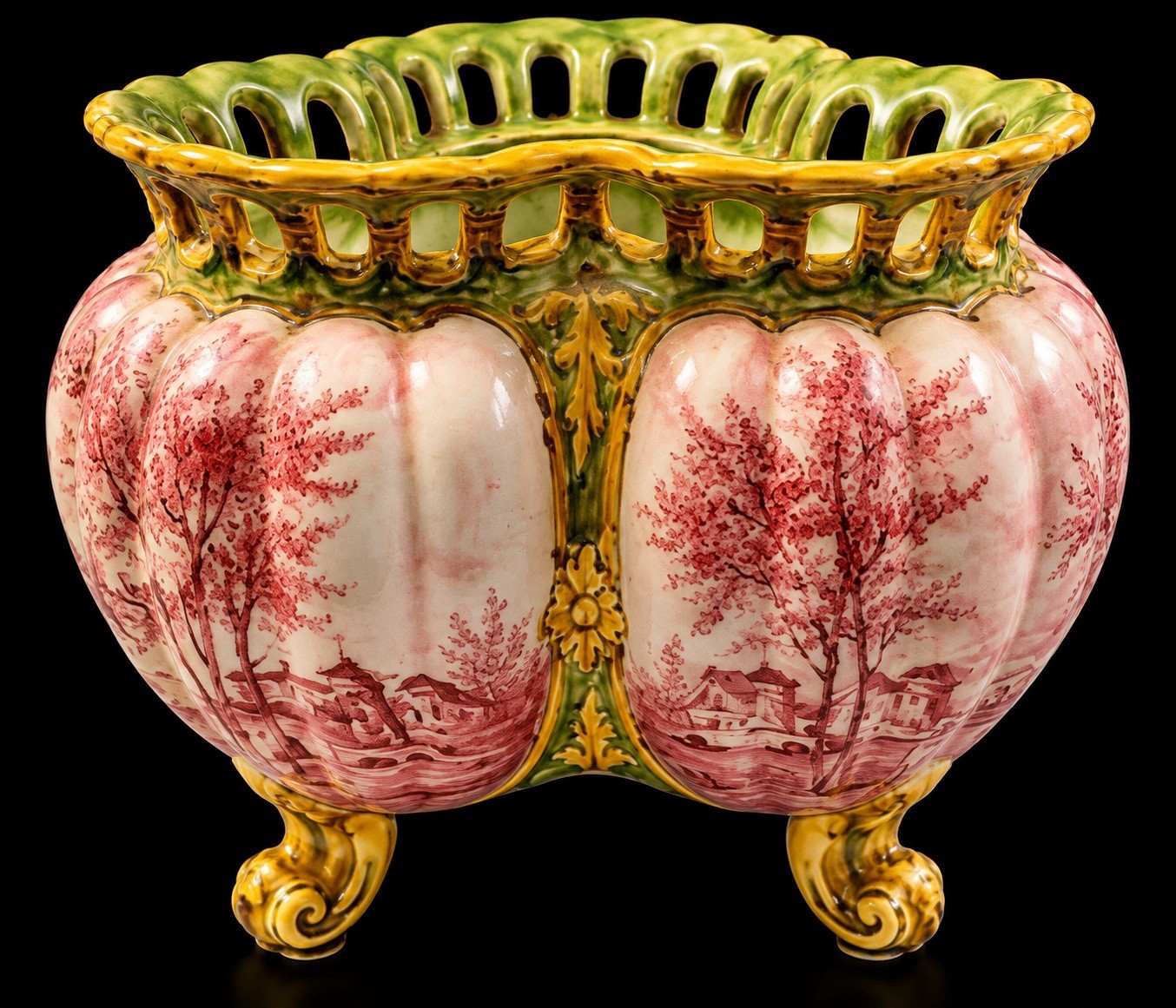 VTG Italian Angelo Minghetti signed Hand Painted Vase Ceramic Bologna Italy DB