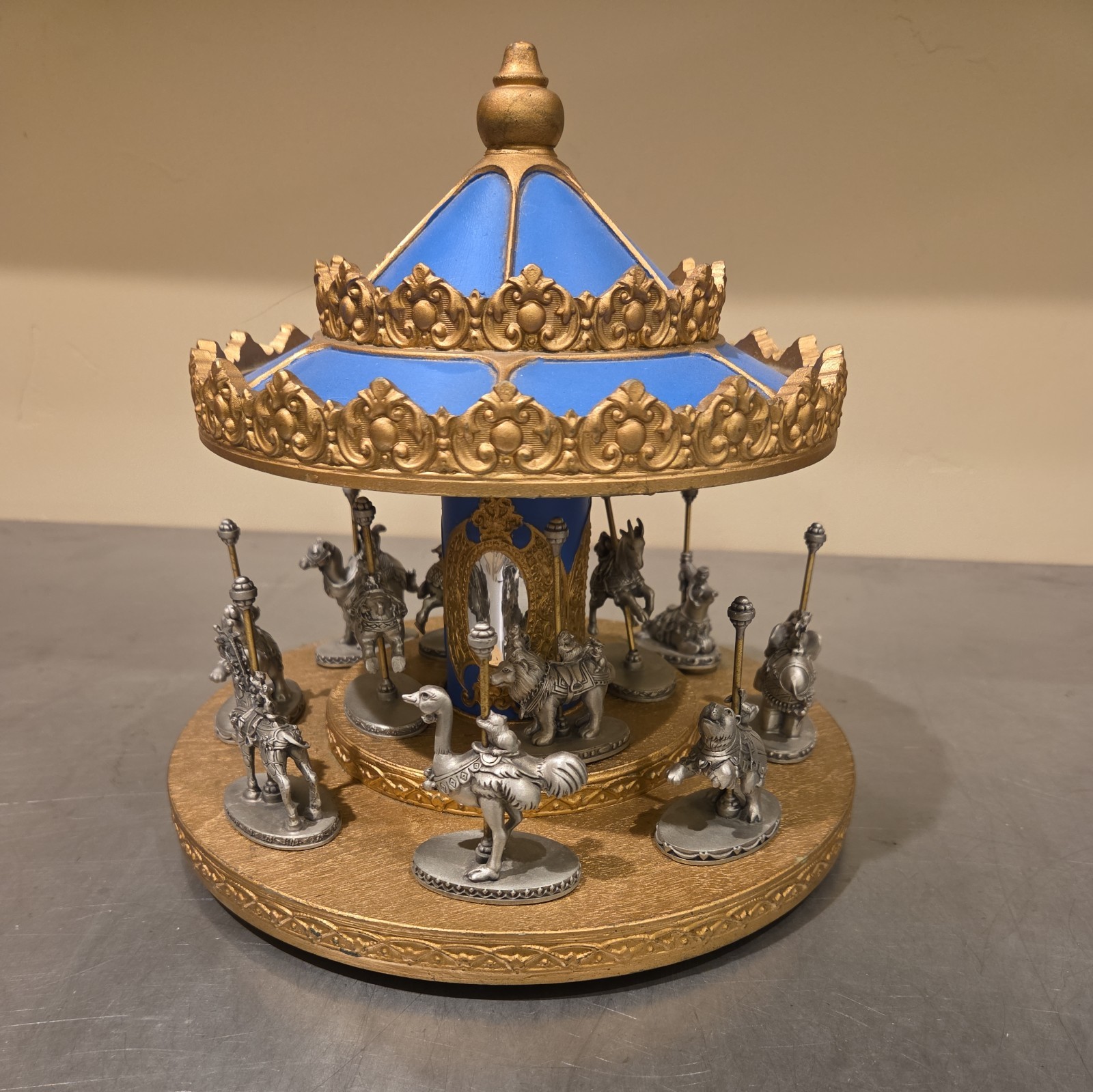 Hudson 1985 Pewter Carousel with animals