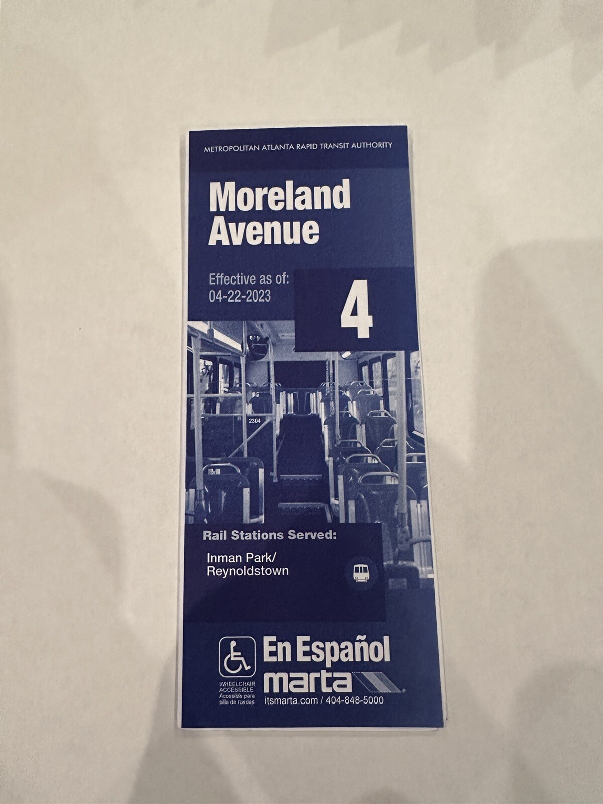 MARTA Bus Route 4 Map - Moreland Avenue Schedule